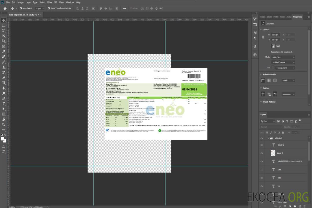 Modèle de facture de services publics d'électricité du Cameroun ENEO dans Word template Modèle de facture de services publics d'électricité du Cameroun ENEO dans Word template